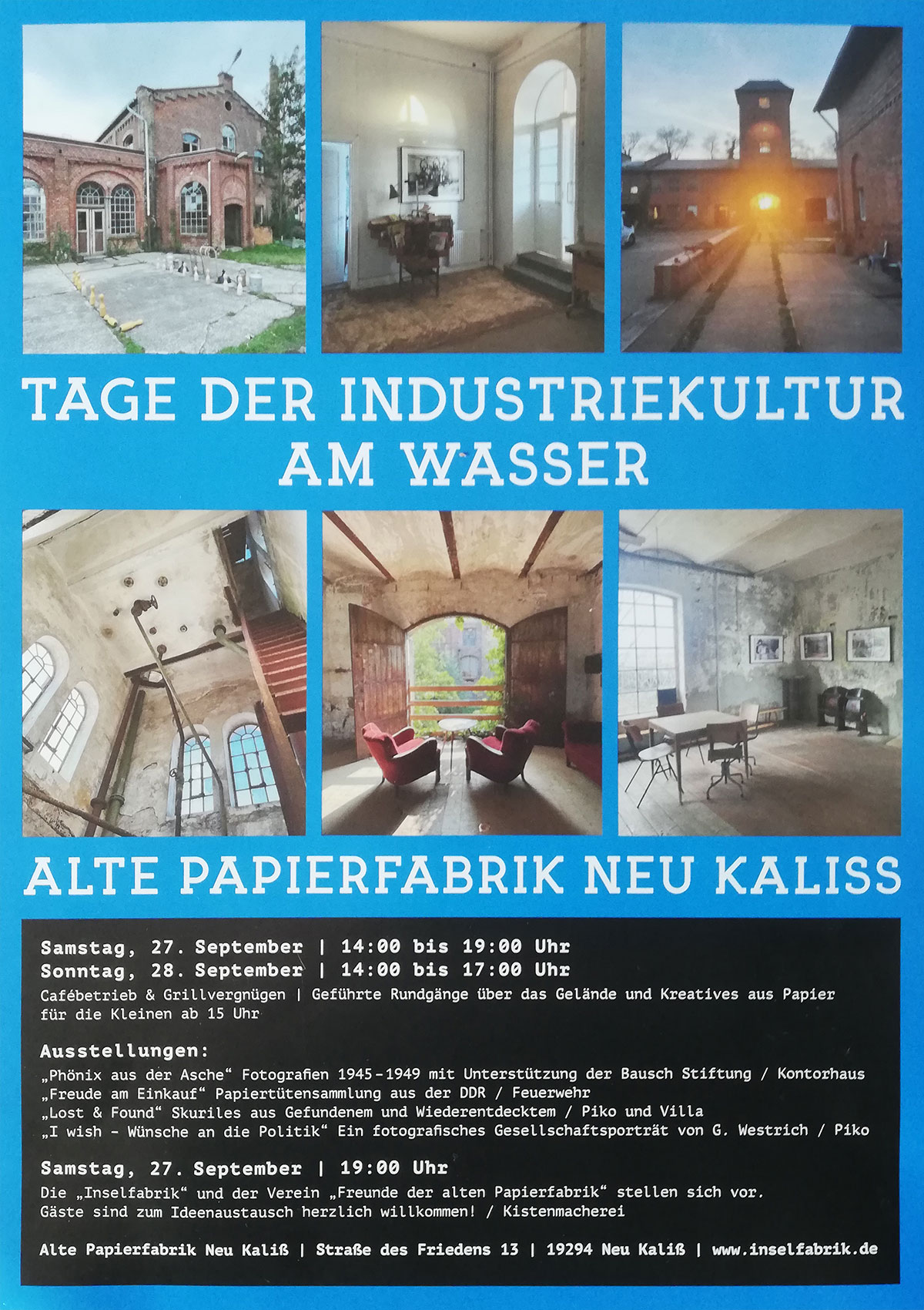 Plakat Tage der Industriekultur am Wasser